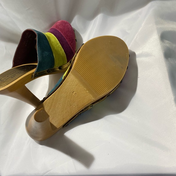 NWOT Coach Y2K Katy suede striped mule clogs - Picture 4 of 5